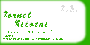 kornel milotai business card